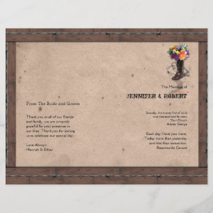 Pays Western Barbed Wire Wedding Programme