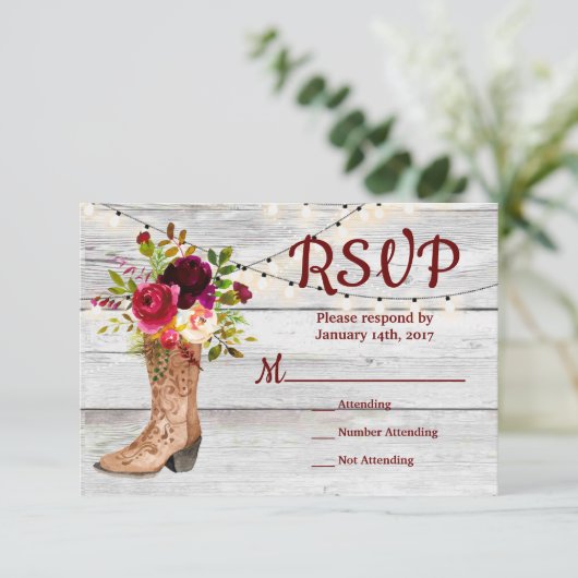 Pays Western Boot Boho Rustique Marsala RSVP (Debout devant)