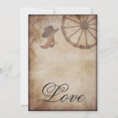 Pays Western Boots Wagon Wheel Wedel Invitation (Dos)