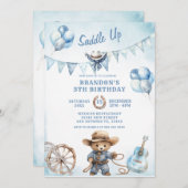 Pays Western Boy Cowboy Invitation d'anniversaire (Devant / Derrière)