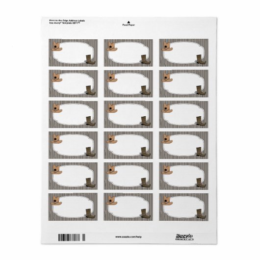 Pays Western Cowboy Étiquette (Feuille entière)