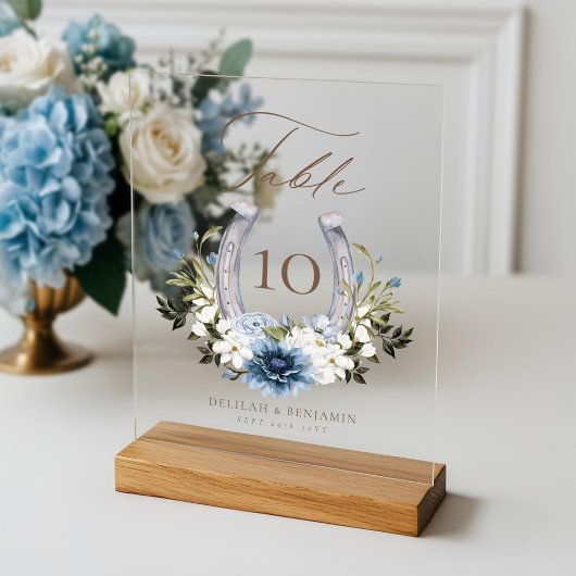 Pays Western Horseshoe Aquarelle Floral Crest