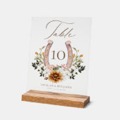 Pays Western Horseshoe Aquarelle Floral Crest (Angle)