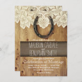 Pays Western Horseshoe Lace Wedding Invitations (Devant / Derrière)