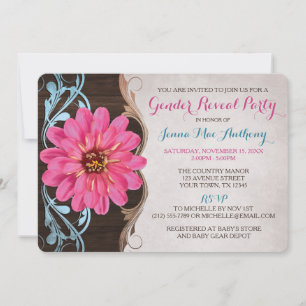 Pays Zinnia Genre Revela Party Invitations