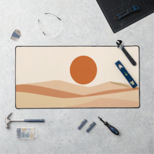 Paysage abstrait boho Soleil en terre cuite milieu