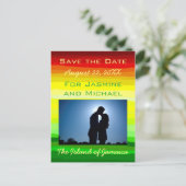 Paysage abstrait coloré - carte postale de date (Debout devant)