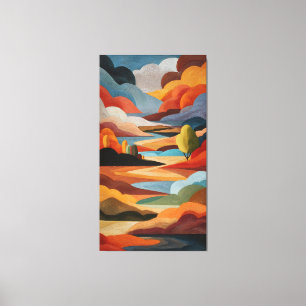 Paysage Abstrait de Terre Chaude sur Toile