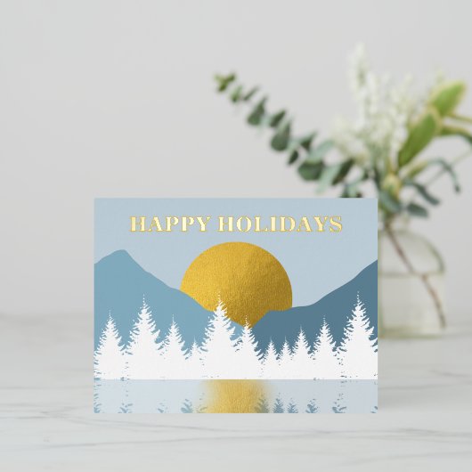 Paysage Abstrait Hiver doré Joyeuses vacances (Debout devant)