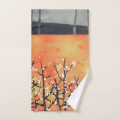 Paysage abstrait moderne orange brûlé (Serviette à main)