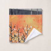 Paysage abstrait moderne orange brûlé (Gant de toilette)