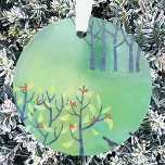 Paysage Abstrait vert moderne<br><div class="desc">Un paysage moderne et abstrait peint en vert frais avec des oiseaux,  un hérisson et quelques arbres lointains. Art original de Nic Squirrell.</div>