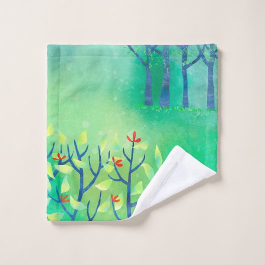 Paysage Abstrait vert moderne (Gant de toilette)