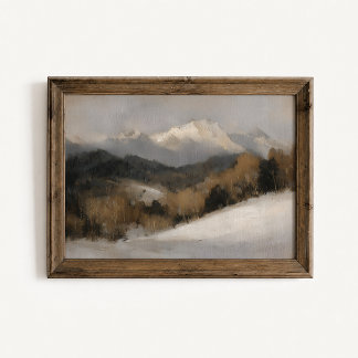 Paysage Affiche Montagnes hivernales