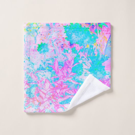 Paysage Aqua Blue et Hot Pink Hydrangea (Gant de toilette)