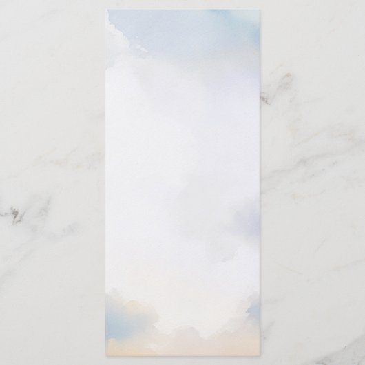 Paysage aquarelle avec nuages menu mariage (Dos)