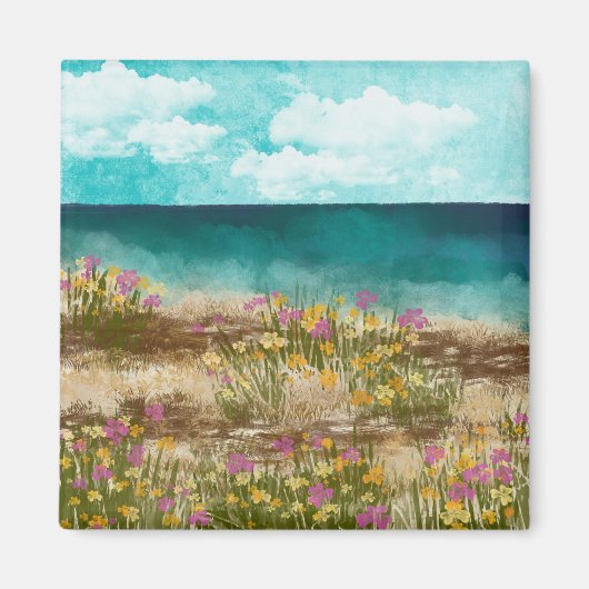 Paysage aquarelle Magnet bord de mer (Devant)