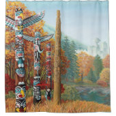 Paysage Art Douche rideau de Vancouver Totem  (Devant)