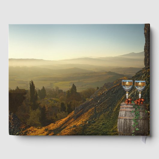 Paysage Art Vin Vin Thème Mariage Livre d'or (Verso)