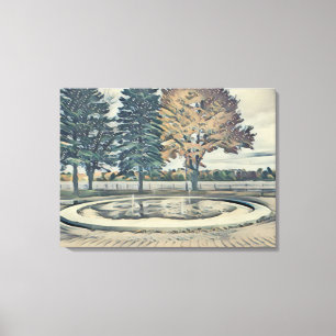 Paysage automnale toile Kanagawa style