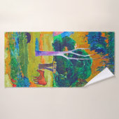 Paysage avec cochon et cheval, Gauguin (Serviette de bain)