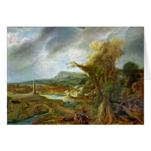 Paysage avec l'obélisque par Rembrandt