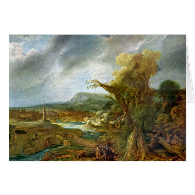 Paysage avec l'obélisque par Rembrandt (Devant Horizontal)