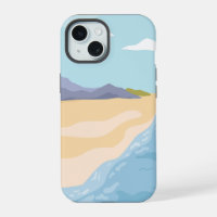 Paysage avec montagnes et mer