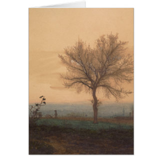 Paysage avec un arbre nu et un polowman