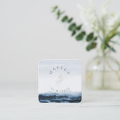 Paysage bleu foncé moderne Carte de visite élégant (Debout devant)