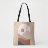 Paysage boho Abstrait, Sac fourre-tout de terre bl (Devant)