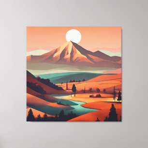 Paysage Boho - Impression en toile étirée (Quad)