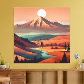 Paysage Boho - Impression en toile étirée (Quad) (Insitu(Salon))