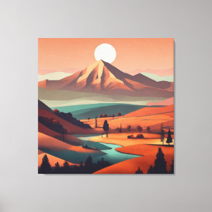 Paysage Boho - Impression en toile étirée (Quad)