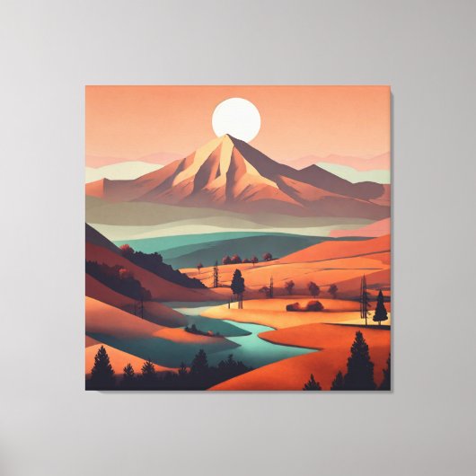 Paysage Boho - Impression en toile étirée (Quad) (Recto)