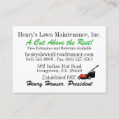 Paysage - Carte de visite d'entretien de pelouse - (Dos)