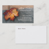 Paysage Carte de visite en béton Feuille d'érable (Devant / Derrière)