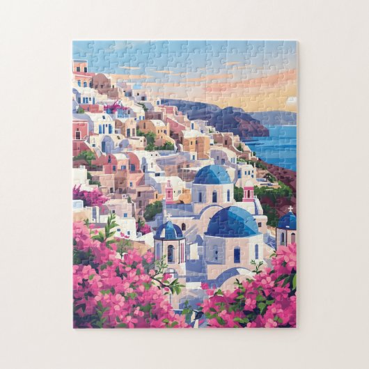 Paysage côtier au coucher du soleil moderne Puzzle (Vertical)