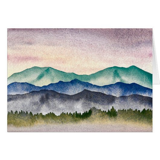 Paysage d'aquarelle de montagne (Devant horizontal)