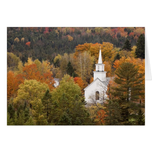 Paysage d'automne avec église, Vermont, USA (Devant horizontal)