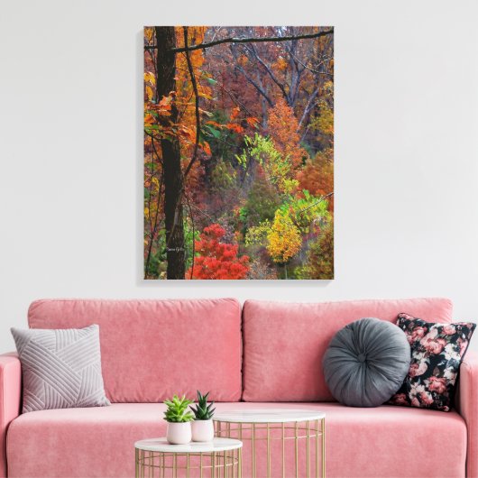 Paysage d'automne sur toile (Insitu(Salon))