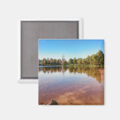 Paysage de campagne d'été Magnet carré (Recto/Verso)