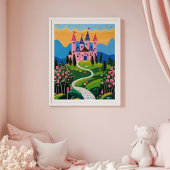 Paysage de château de conte de fées Art mural pour