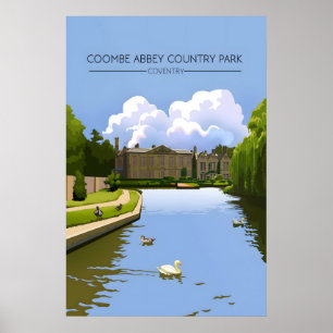 Paysage de Coombe Abbey Coventry Affiche de voyage