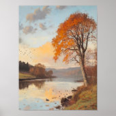 Paysage de coucher de soleil atténué, impression d (Devant)