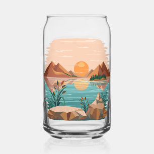 Paysage de coucher de soleil au lac de montagne pa