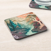 Paysage de découpe de papier Dessous de verre en p (Côté gauche)