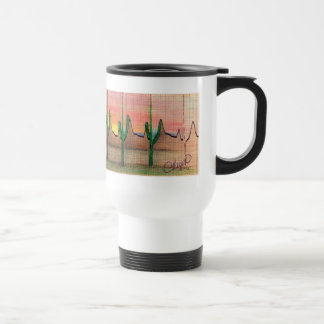 Paysage de désert d'ECG sur la tasse de voyage