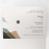 Paysage de Faire-part de mariage bilingue tout en  (Intérieur en premier)