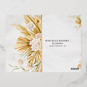 Paysage de Faire-part de mariage Floral d'or (Verso)